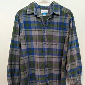 Long-sleeve Plaid Button-up, 100% Cotton, Columbia, Men's Medium